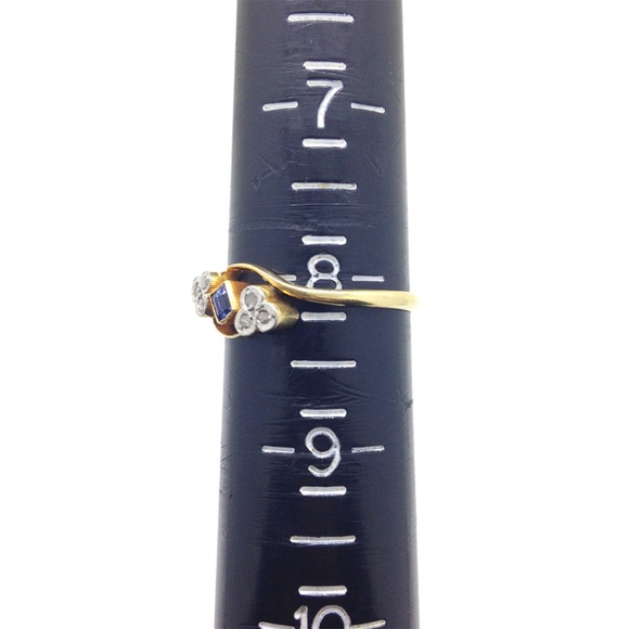 SOLD ✨ Ring Sapphire + Diamond 18K Gold - Picture 5 of 8